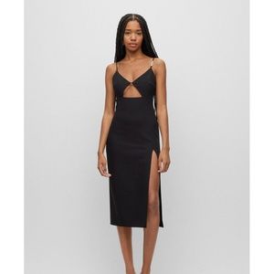 Hugo Black Cutout Midi Dress
